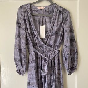 Rebecca Taylor Eden Faux Wrap Lilac dress